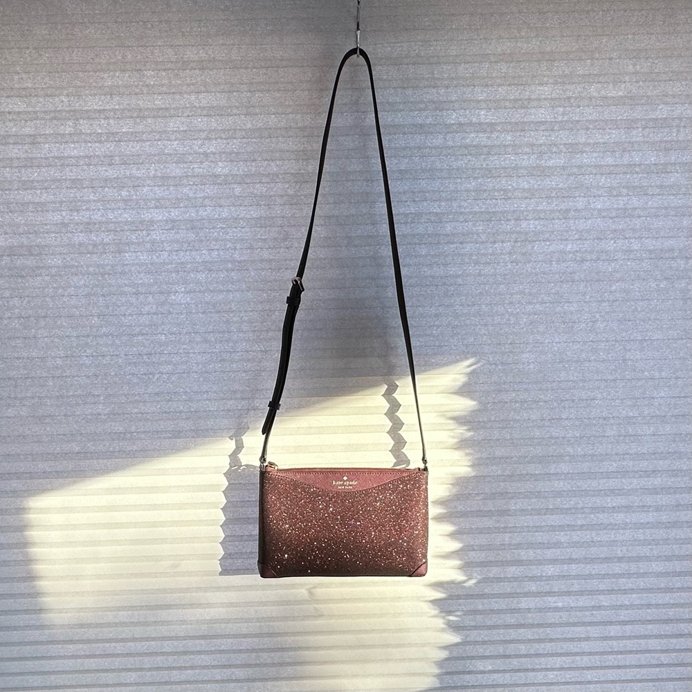 Kate Spade Crossbody Sparkly Dark Purple NWOT Glitter purse glittery bag - Picture 14 of 16